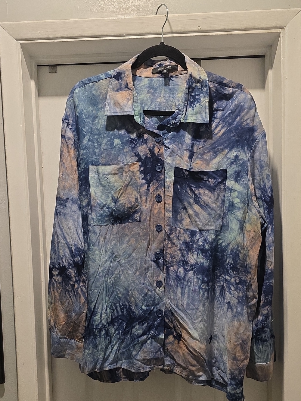 New Look Blue Tie-Dye Shirt